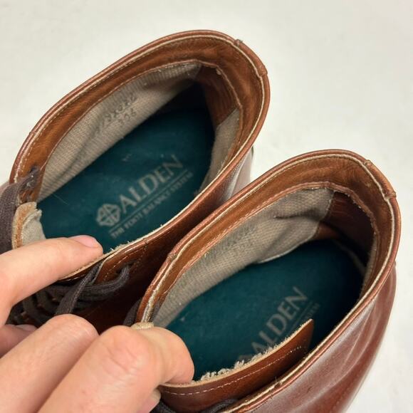 EXCELLENT Alden 306 Brown Calfskin Plain Toe Boot CDI Last Made in USA 10.5 AA/B - Picture 9 of 12